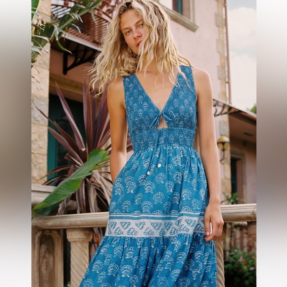 Christy Dawn Blue Sleeveless V-Neck Sundress - Picture 7 of 10